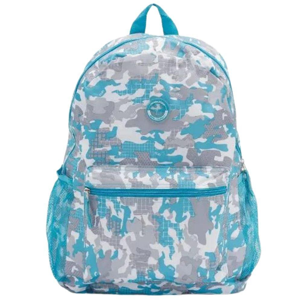 Mochila de Costas Casual Espaçosa Camuflada Verde Clio