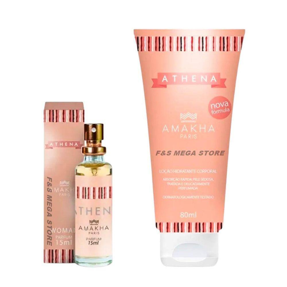 Kit Presente Feminino Perfume Hidratante Athena Amakha Paris