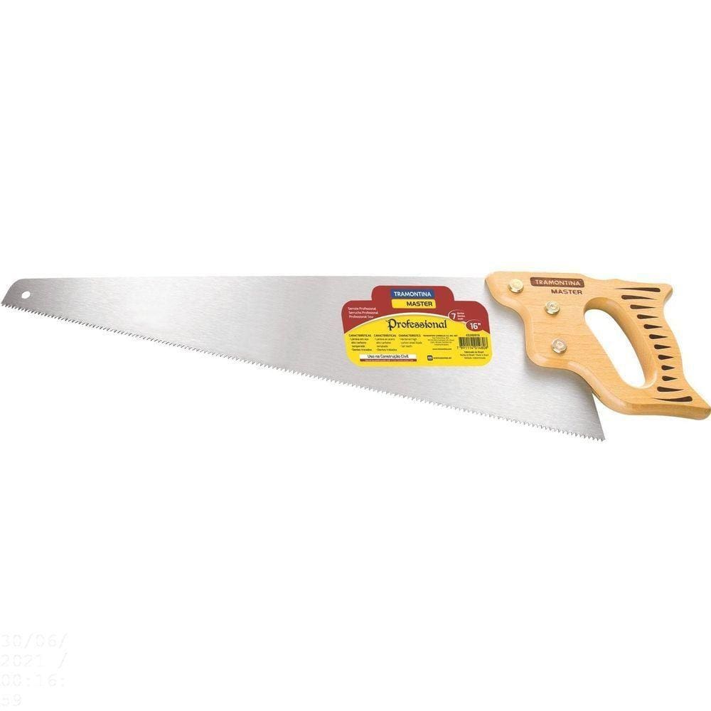 Serrote Profissional Tramontina 18” Com 7 Dentes Por Polegada Em Aço Carbono Com Cabo De Madeira Tramontina