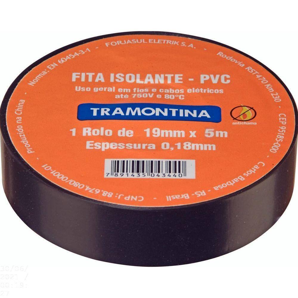 Kit Caixa Fechada Com 60 Fita Isolante 0,18x19 Mm Tramontina Preta 5m Tramontina