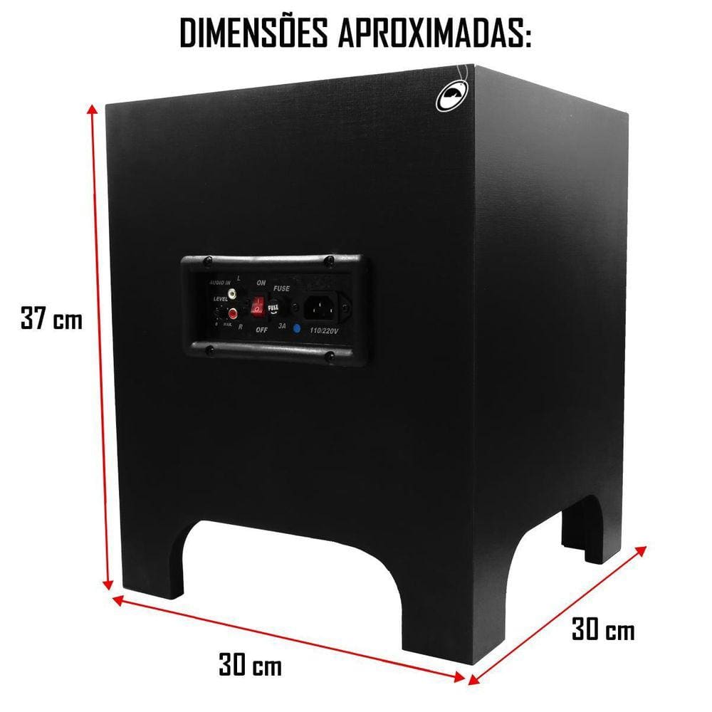 Caixa Subwoofer Amplificada 8`` Polegadas Home Theater Swh