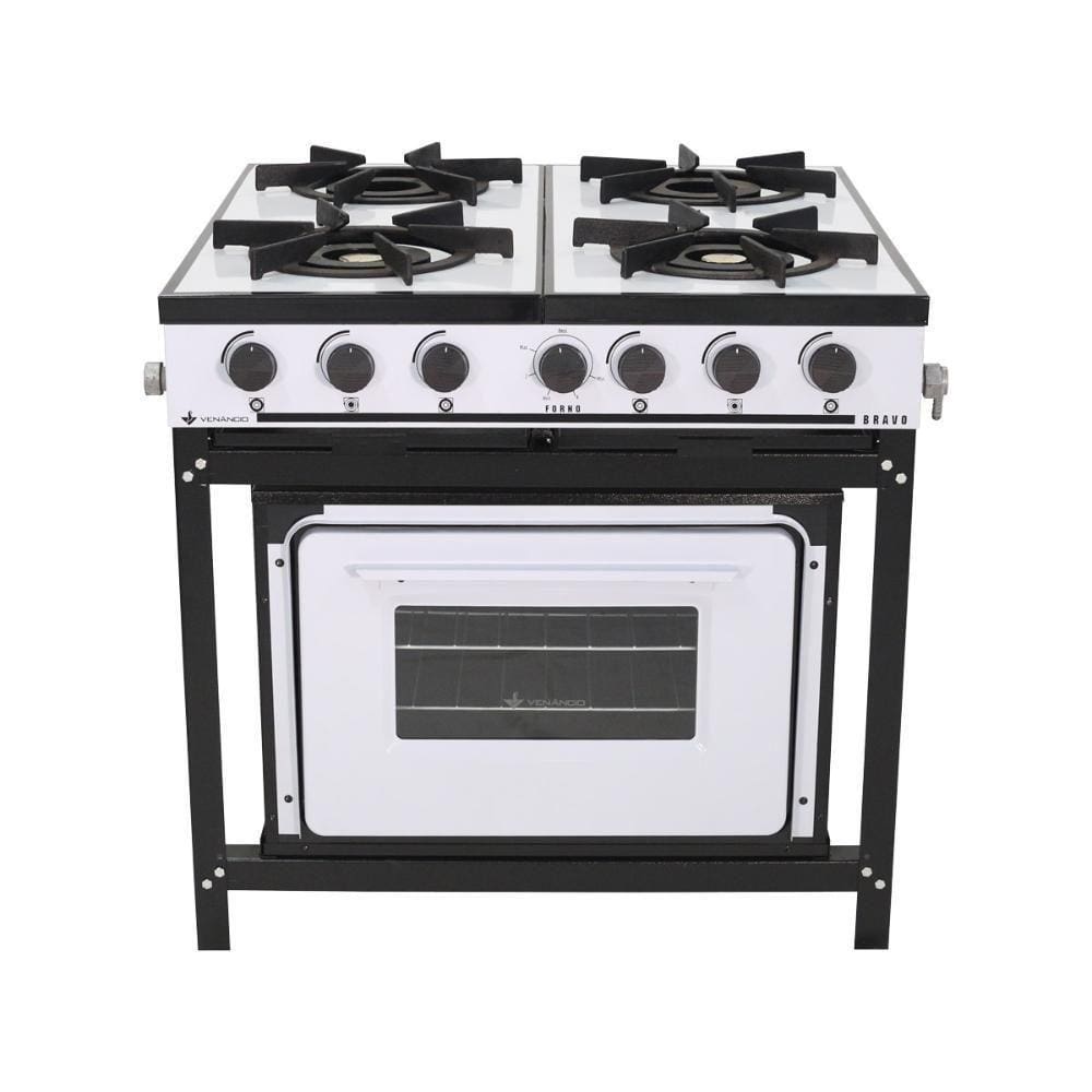 Fogão A Gás Bravo Multicores 4 Bocas Com Forno Br4bf - Venâncio Branco Branco