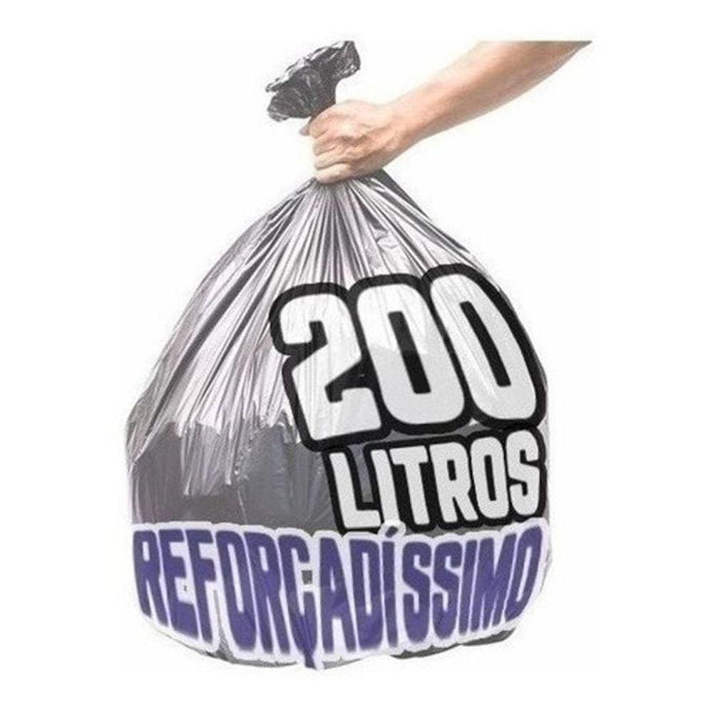Kit 3 Saco De Lixo 200 Litros 100 Un Vermelho, Azul E Cinza