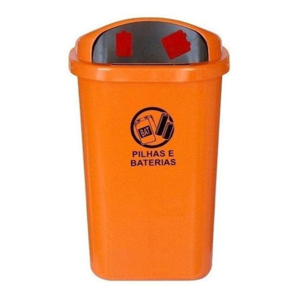 Lixeira Plastica Para Descarte De Pilhas Baterias 50 Litros