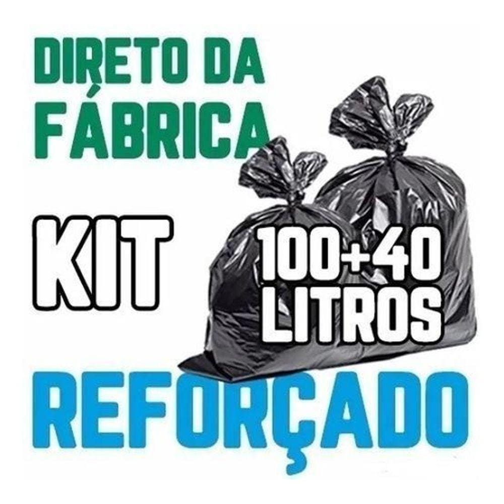 Kit Saco De Lixo 100Un 100L E 100Un 40L Preto Reforçado