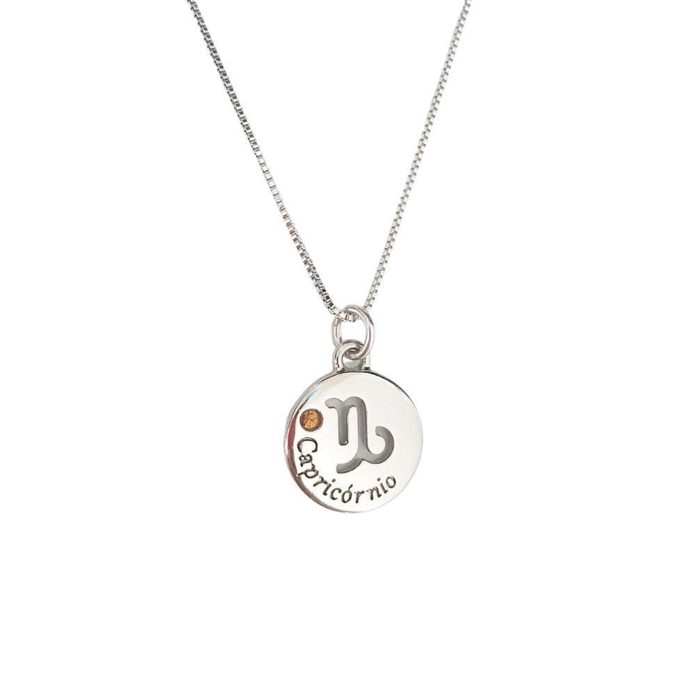 Colar Zodíaco Capricórnio - Praticidade e Ródio Branco