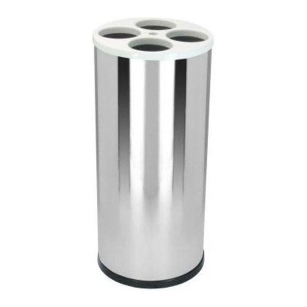 Lixeira De Copo Plástico Aço Inox Com Tampa Plastica