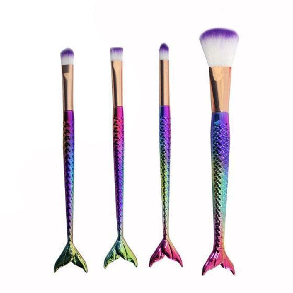 Pincéis De Sereia Kit Com 4 Unidades - Roxo