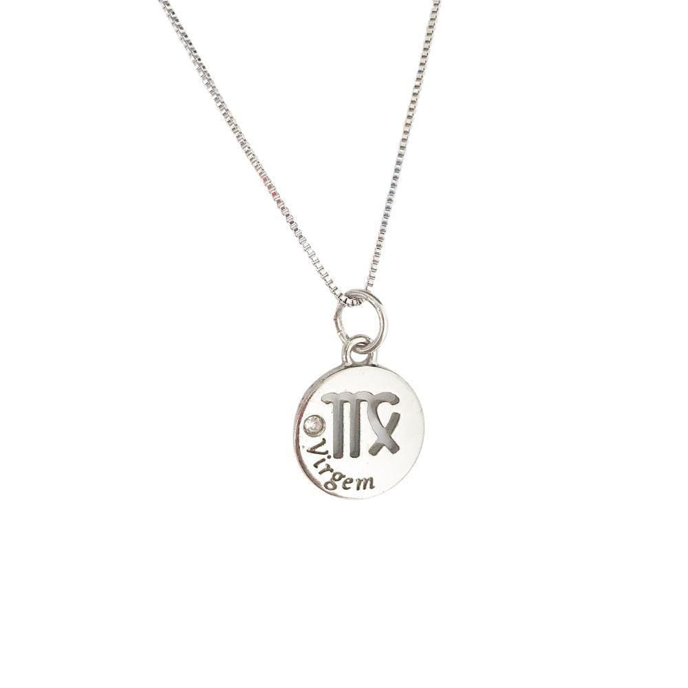 Colar Signos Corrente 55/60-Banhado Platina - Virgem