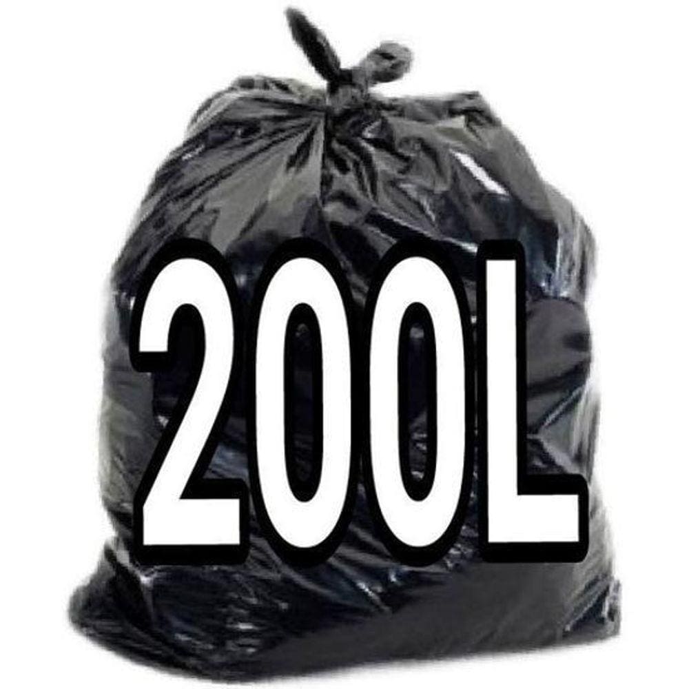 3 Saco De Lixo 200 Litros Preto Super Reforçado