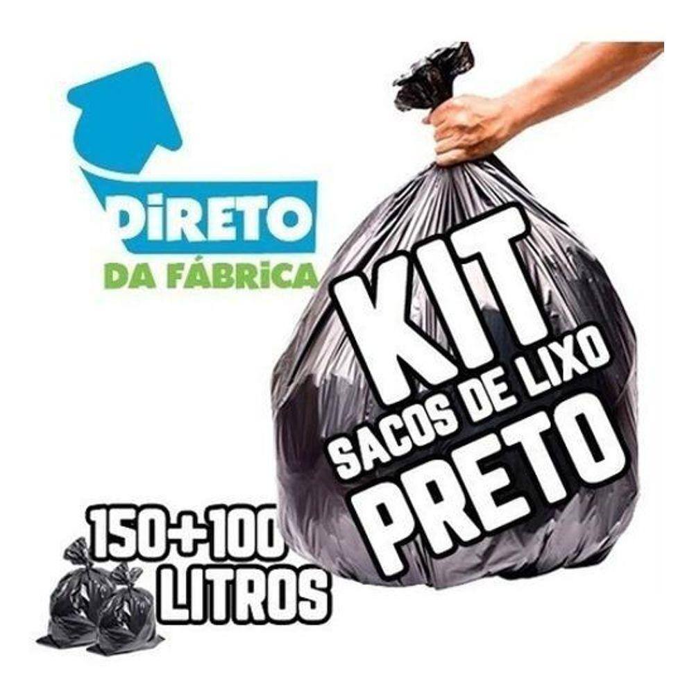 Kit Saco De Lixo 150L Reforçadíssimo + 100L Reforçado