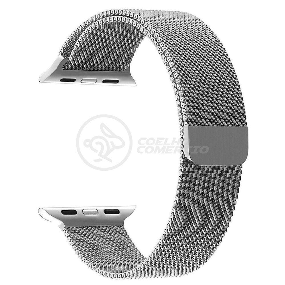 Pulseira Milanese De Aço De Ferro Iwo Smartwatch 42mm E 44mm Em Aço Inoxidável - Prata