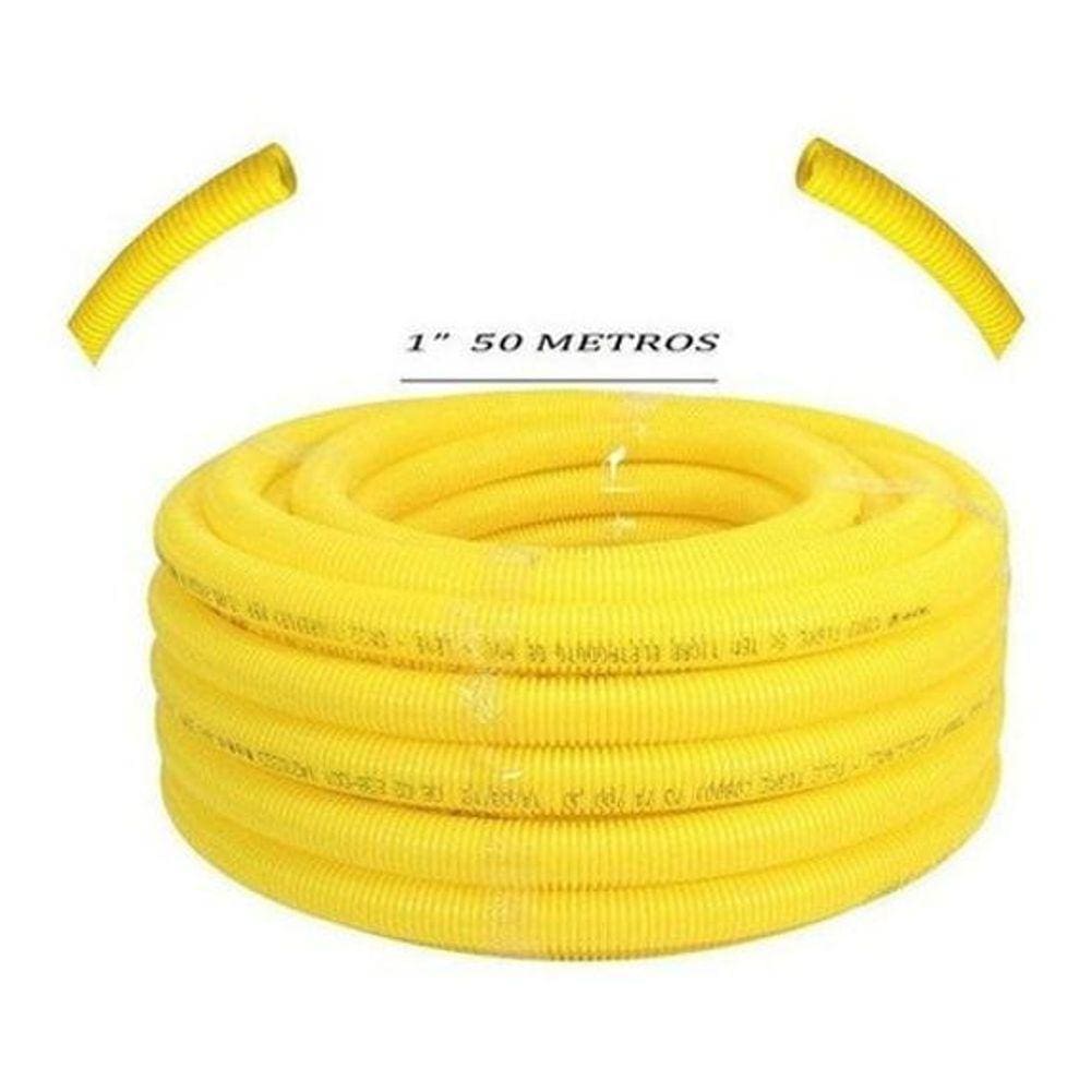 Conduíte Corrugado Amarelo 1 Polegada 50Mts