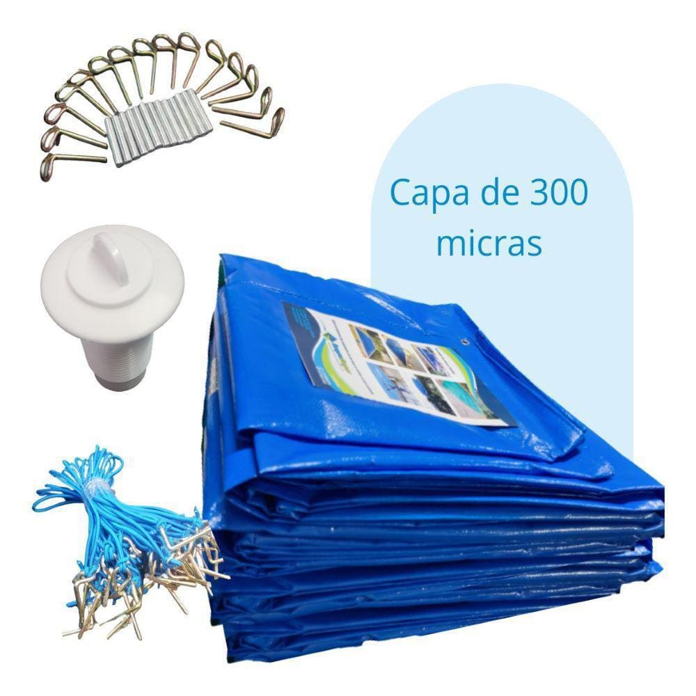 Capa Piscina 10 X 3,5 Térmica+Limpeza+Proteção Uv+Kit 10X3,5