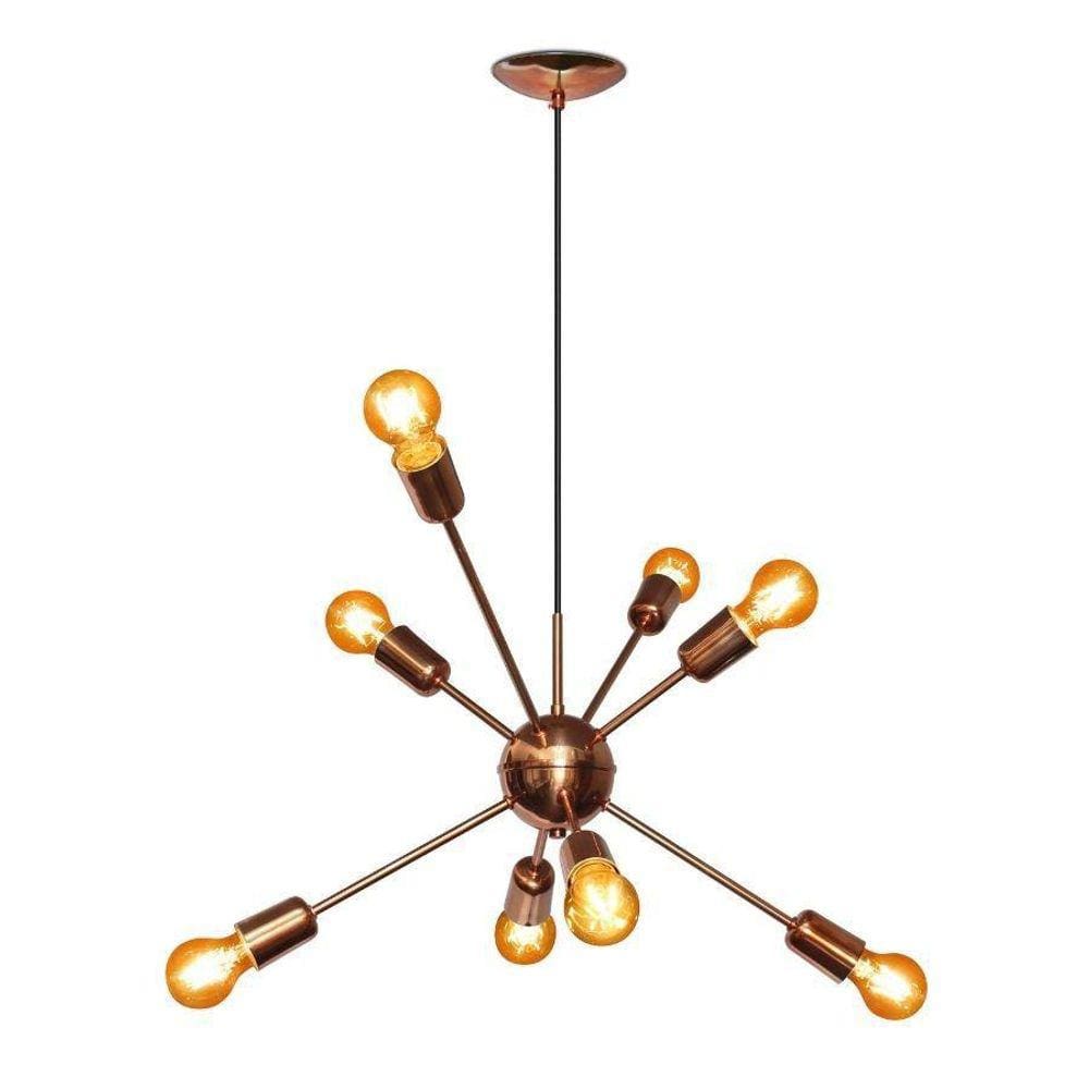 Pendente Sputnik Martin Cobre Polido Spot Line 8 Lâmpadas