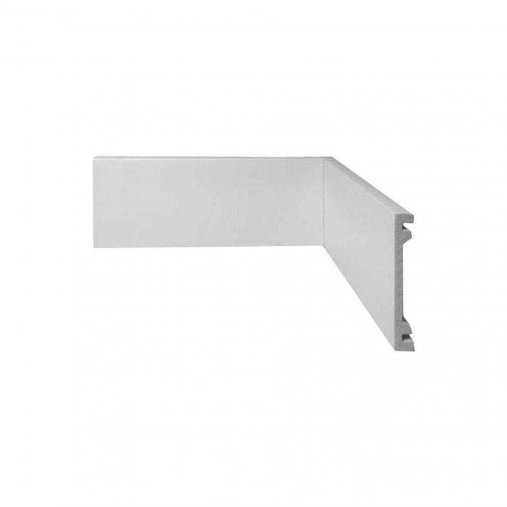 Kit com 15 Rodapé de Poliestireno 7cm X 15mm Liso Metro Linear Casa Grassi Branco