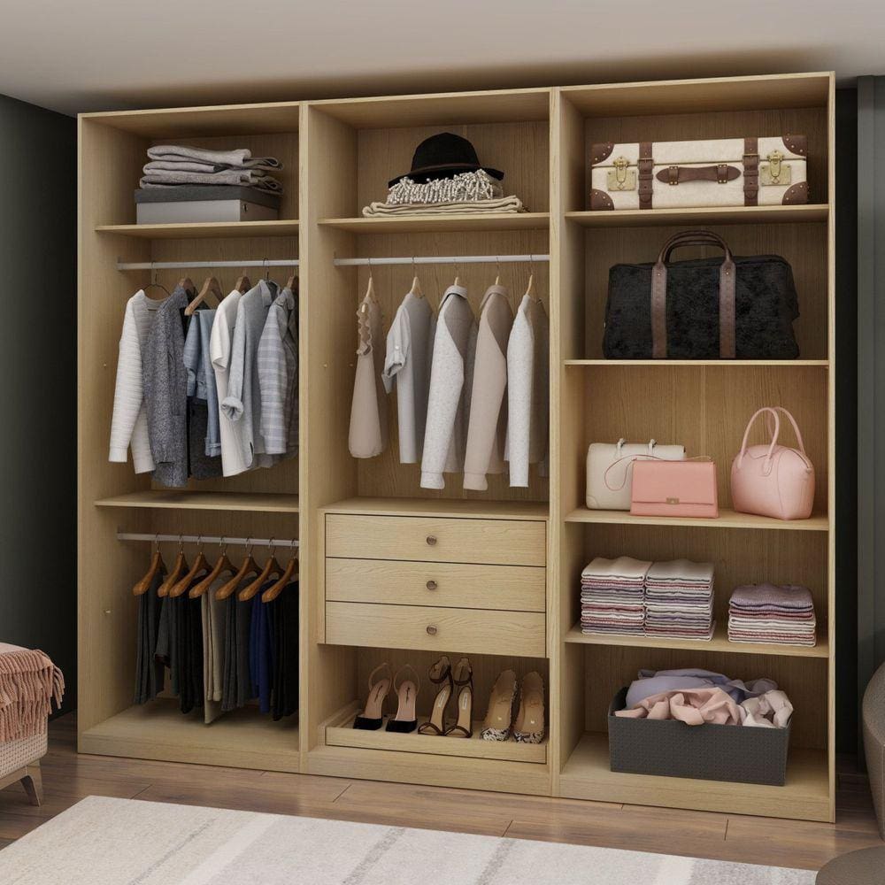 Módulo Closet Casal sem Portas 3 Gaveta 100% Mdf Infinity Savana