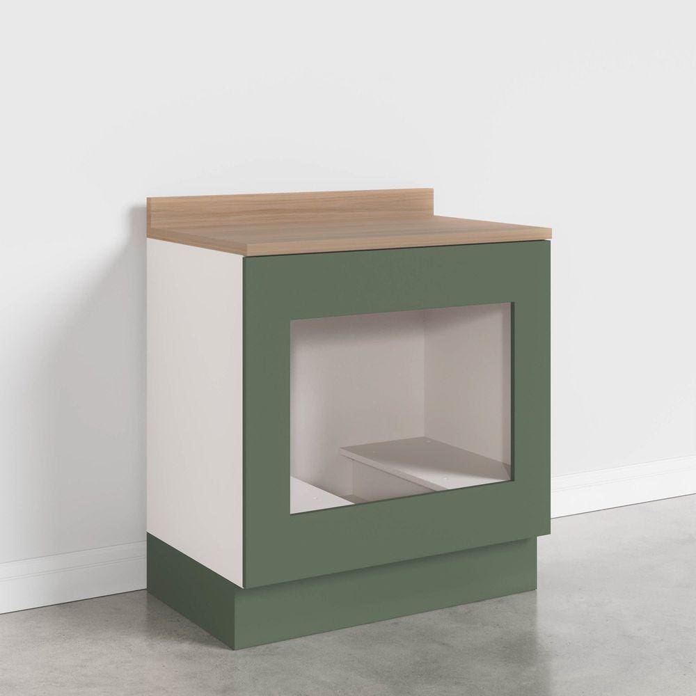 Balcão Forno de Embutir Ipanema Cabecasa Madeiramadeira Verde Folha/Branco