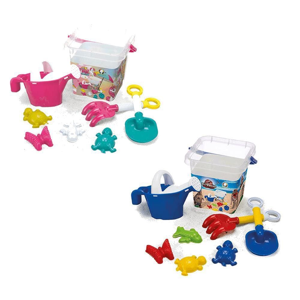 Kit Praia Baldinho Regador Acessórios 8 Peças Brinquedo