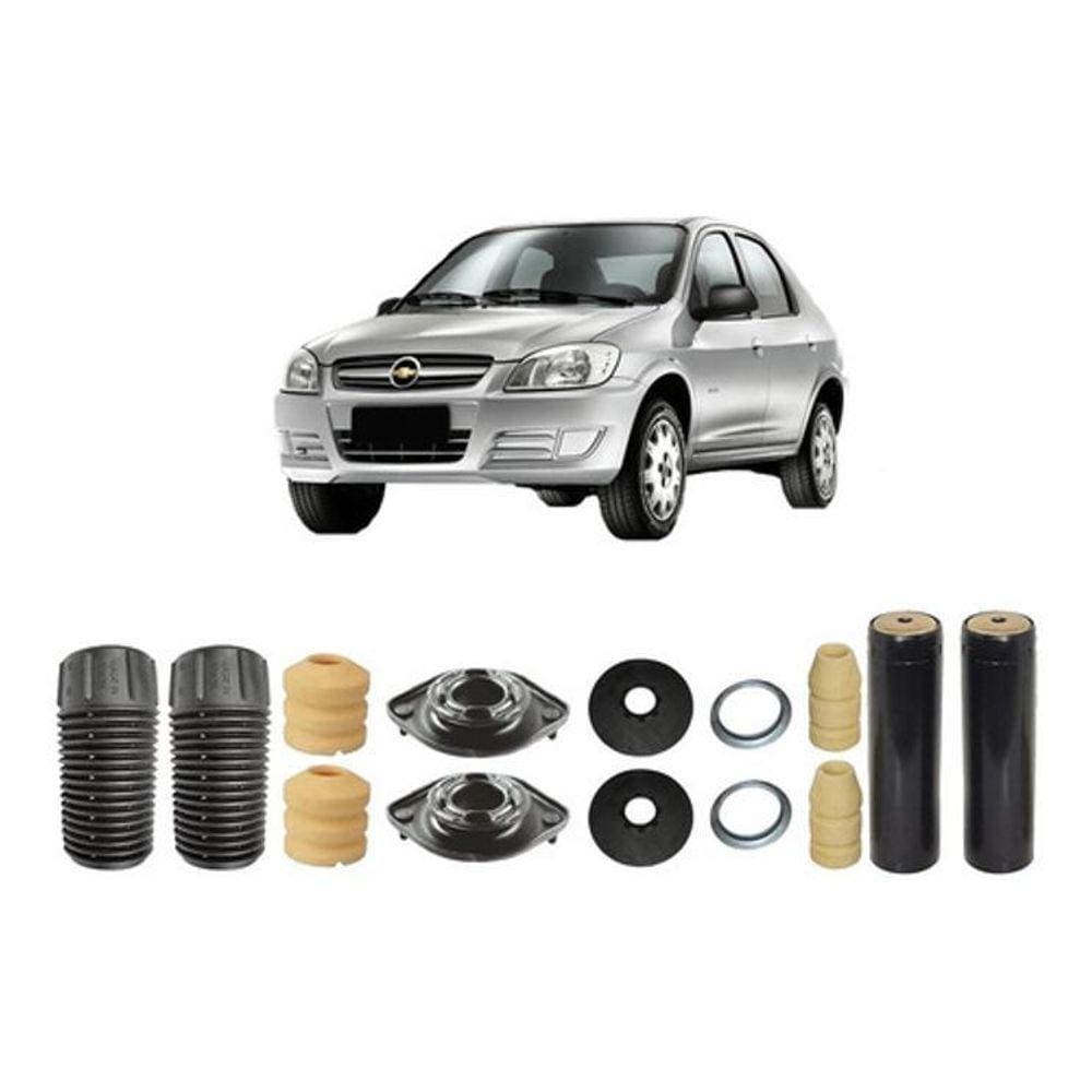 4 Kit Coxim Dianteiro Traseiro Completo Prisma 2009 2010 11