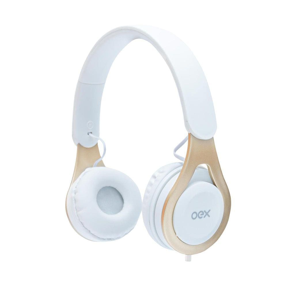 Fone De Ouvido Branco Oex Drop Com Fio Hs210