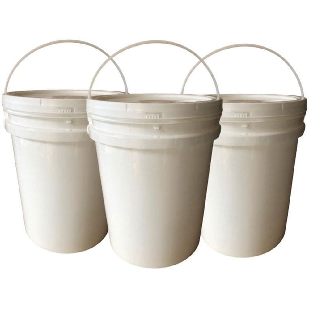 Balde Plástico 20L Branco 3 Pçs