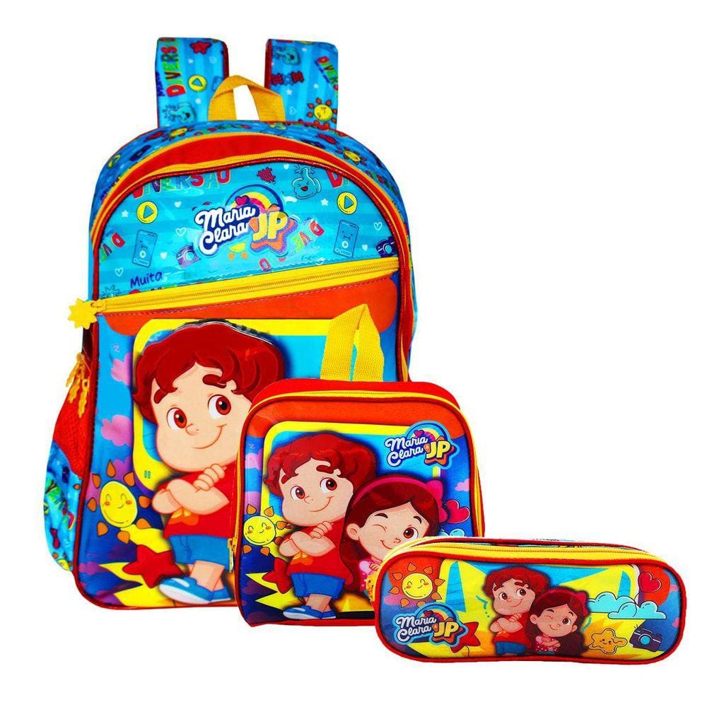 Kit Mochila Escolar Maria Clara E Jp Com Lancheira E Estojo