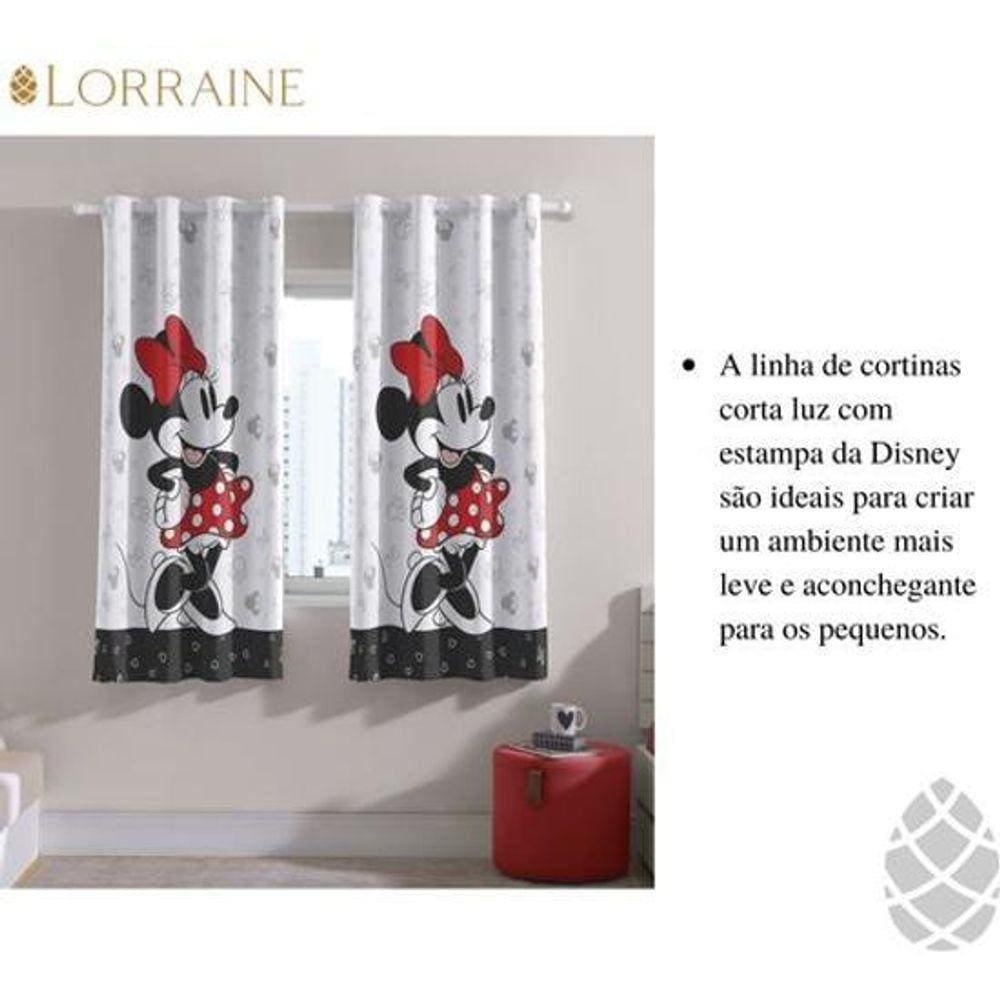 Cortina Quarto Bella Janela Corta Luz 260X170 Minnie Basic