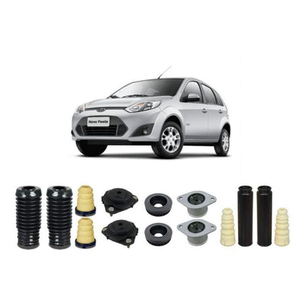 4 Kit Coxim Batente Dianteiro Traseiro Fiesta 2003 2004 2005