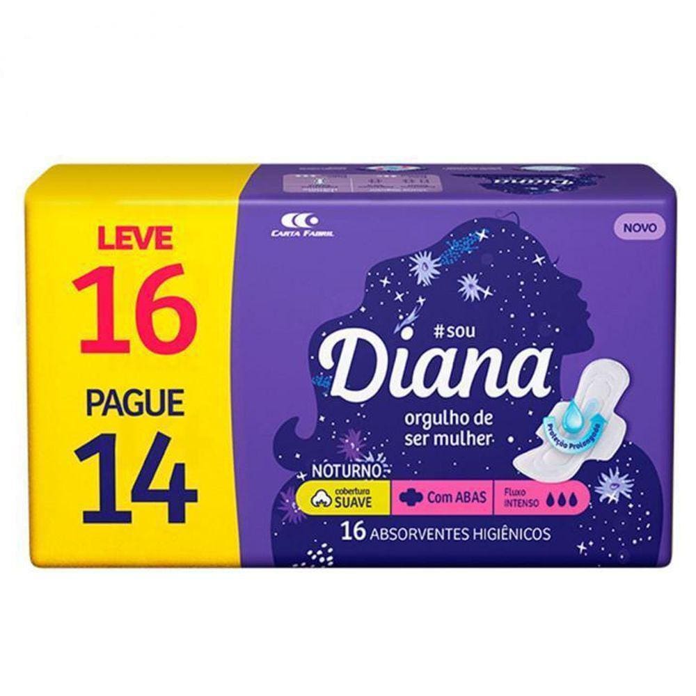 Absorvente Diana Noturno Suave Leve 16Un Pague 14Un