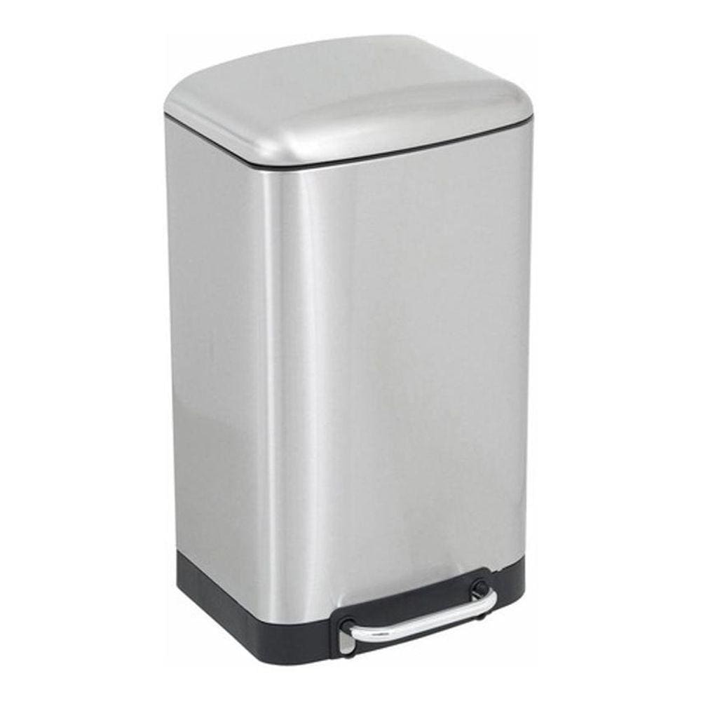 Lixeira De Sobrepor Slim 30 L Aço Inox Escovado - Prateado