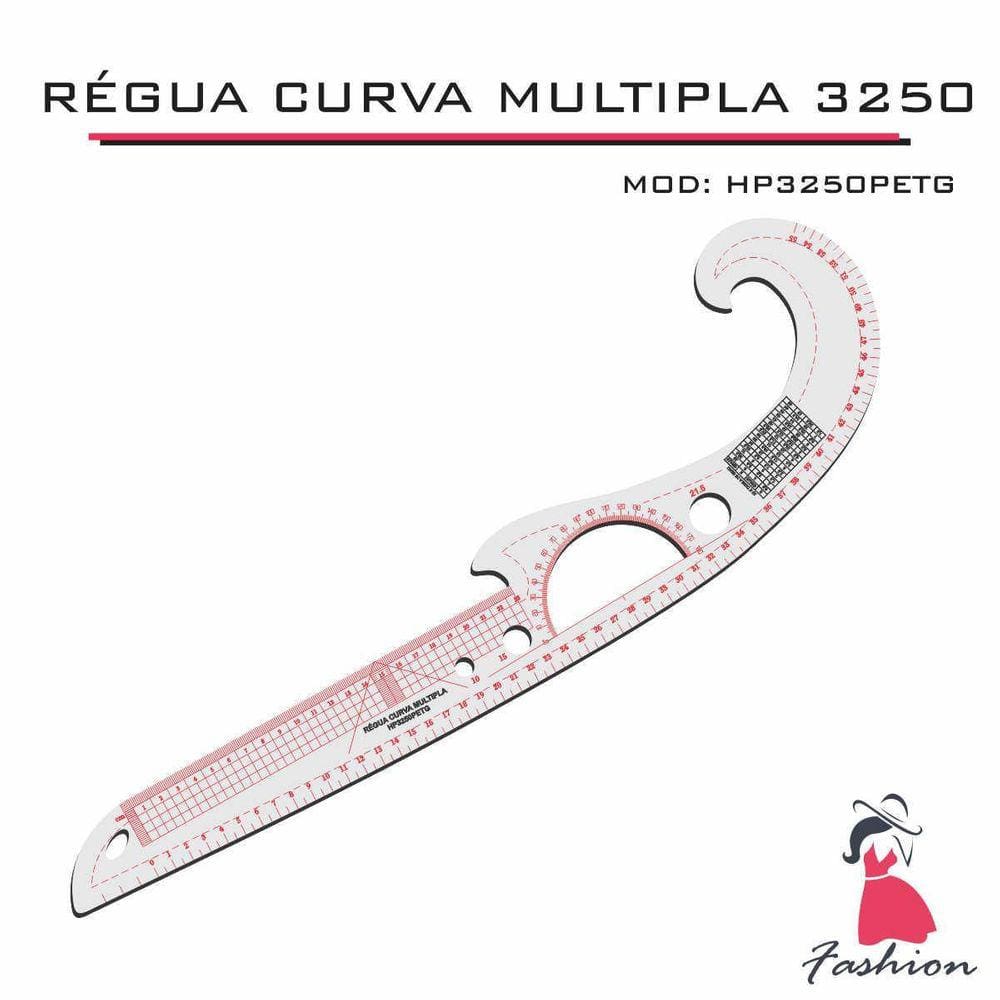 Régua Múltipla Curva Patchwork Costura Modelista 3250 Petg