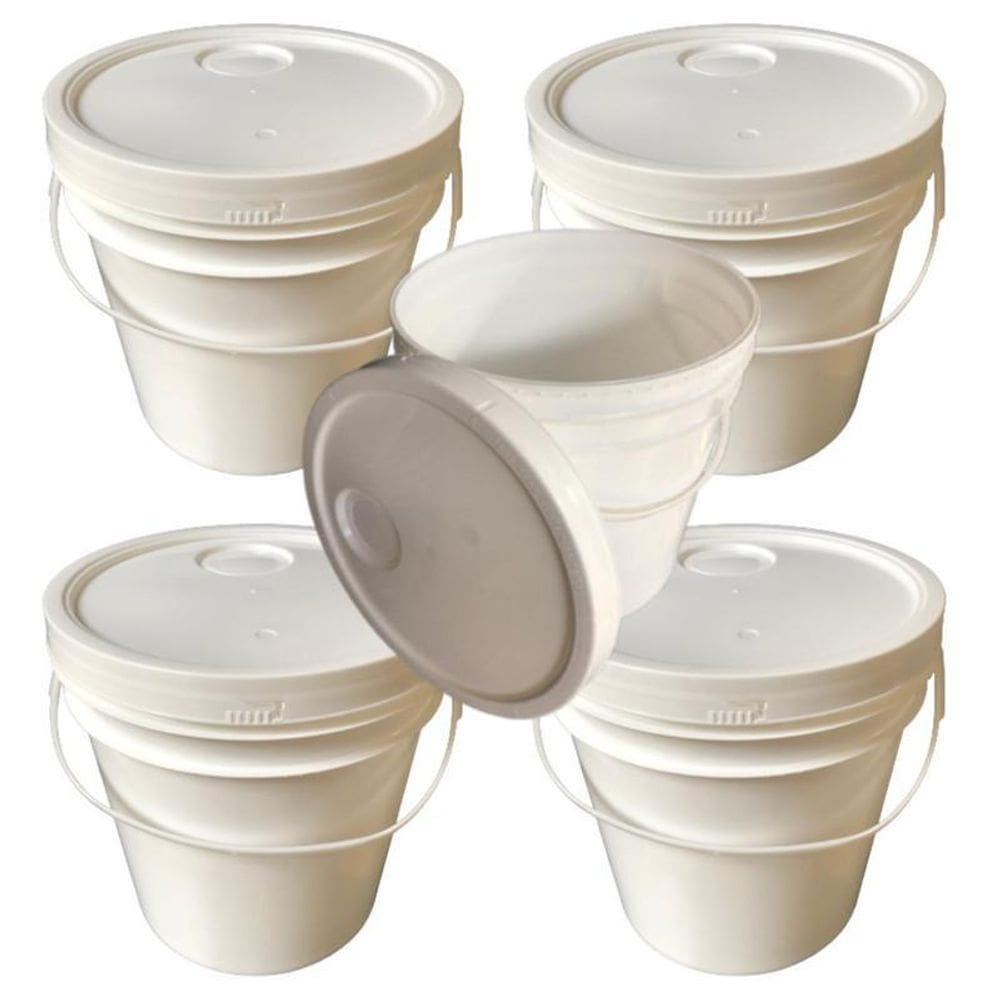 Balde Plástico 5L Alça Plástica Para Comida Fresca - 5 Pçs