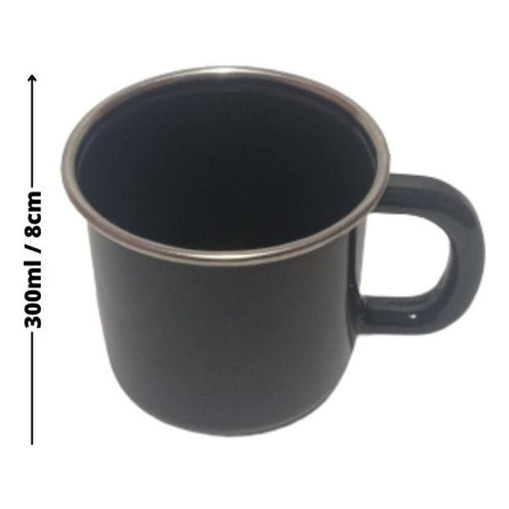 Caneca Xícara Retrô Esmaltada 300Ml Café Chá Jjb Uitilidades
