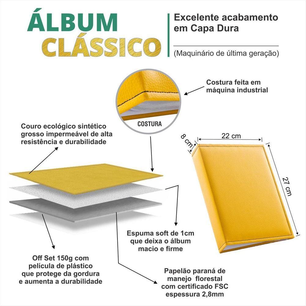 Álbum De Fotos Em Couro Prata 10X15/500 Histórias Da Vida