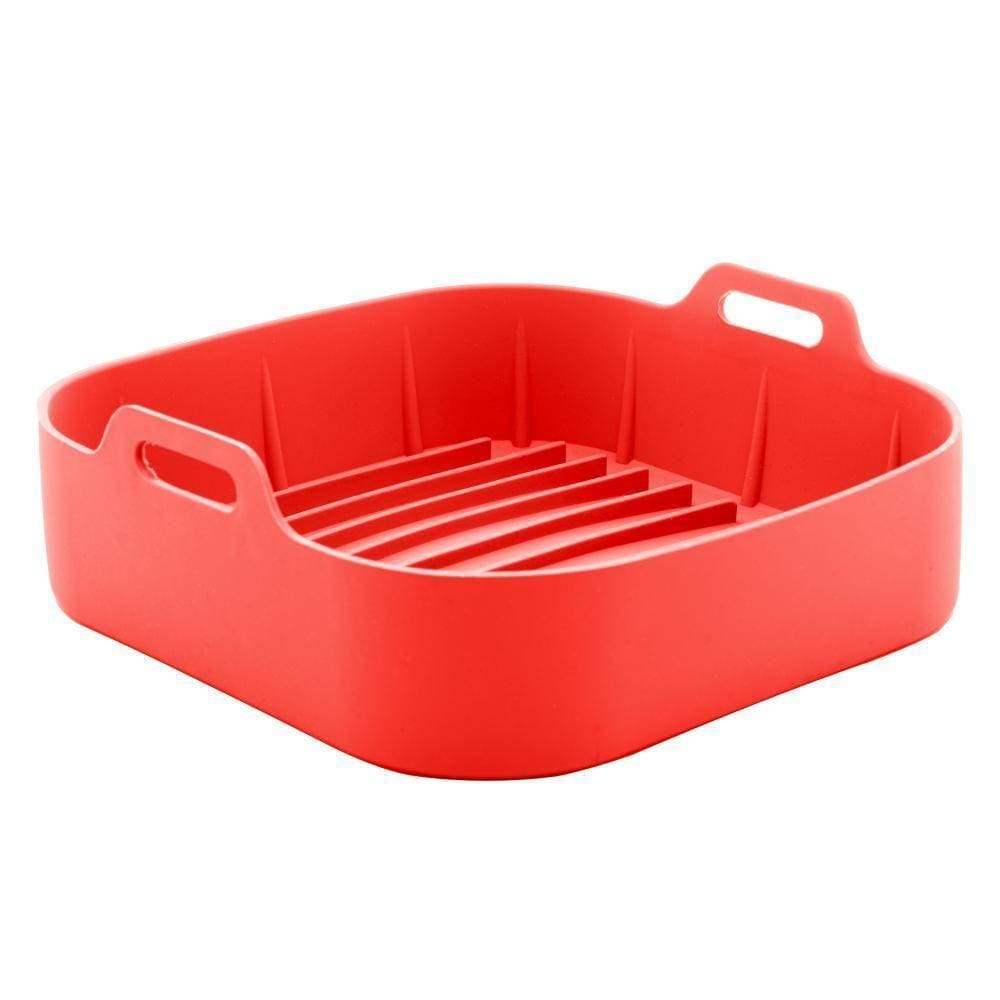 Forma Quadrada Lyor De Silicone Para Air Fryer Vermelha
