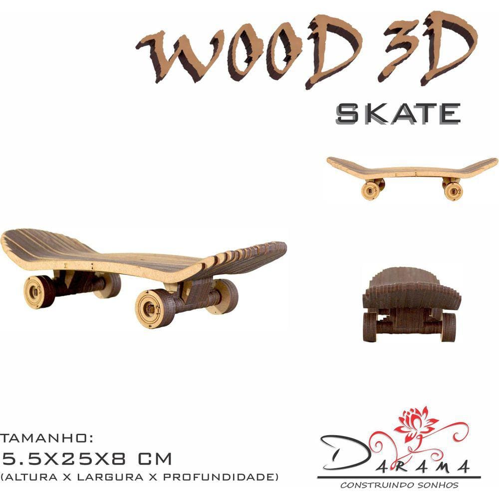 Quebra Cabeças 3D Skatepeq Decoração Ornamento Enfeite