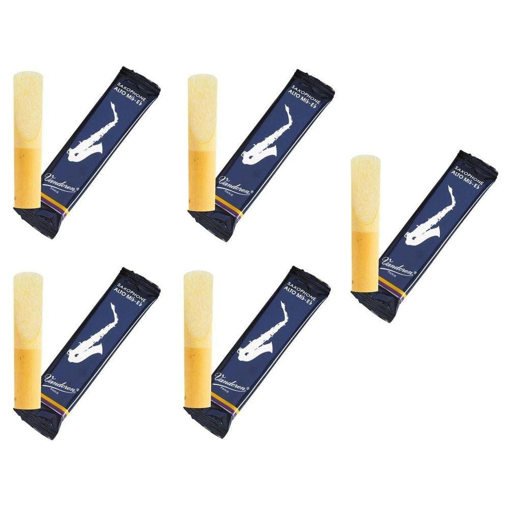 Kit 5 Palhetas Sax Alto Vandoren 1.5
