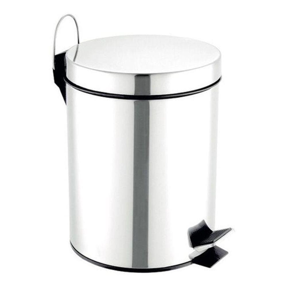 Lixeira De Banheiro - Metal Resistente - 5 Litros - Prateado