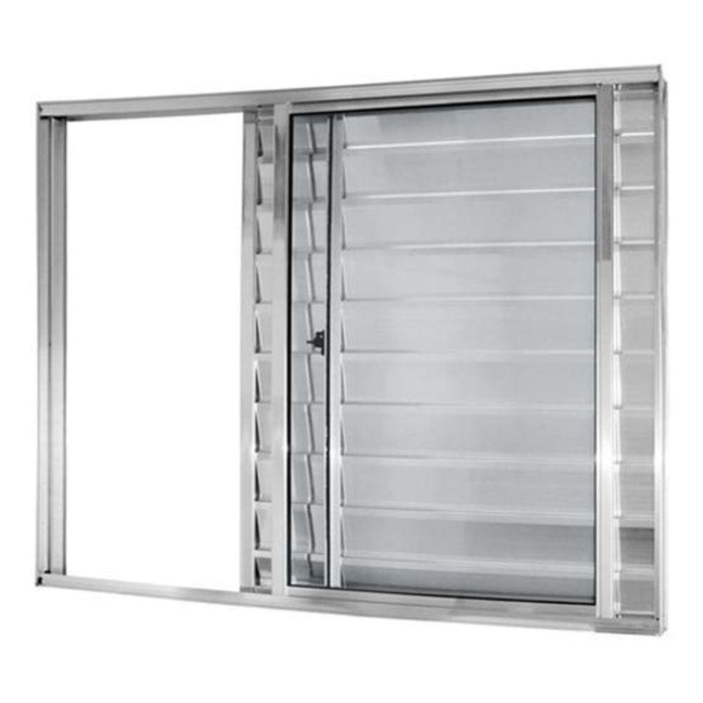 Janela Veneziana De Alumínio 1,00X1,50M Atlântica - Prateado