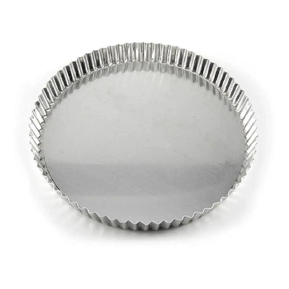 Forma Assadeira Torta Crespa Fundo Falso Alumínio 17Cm