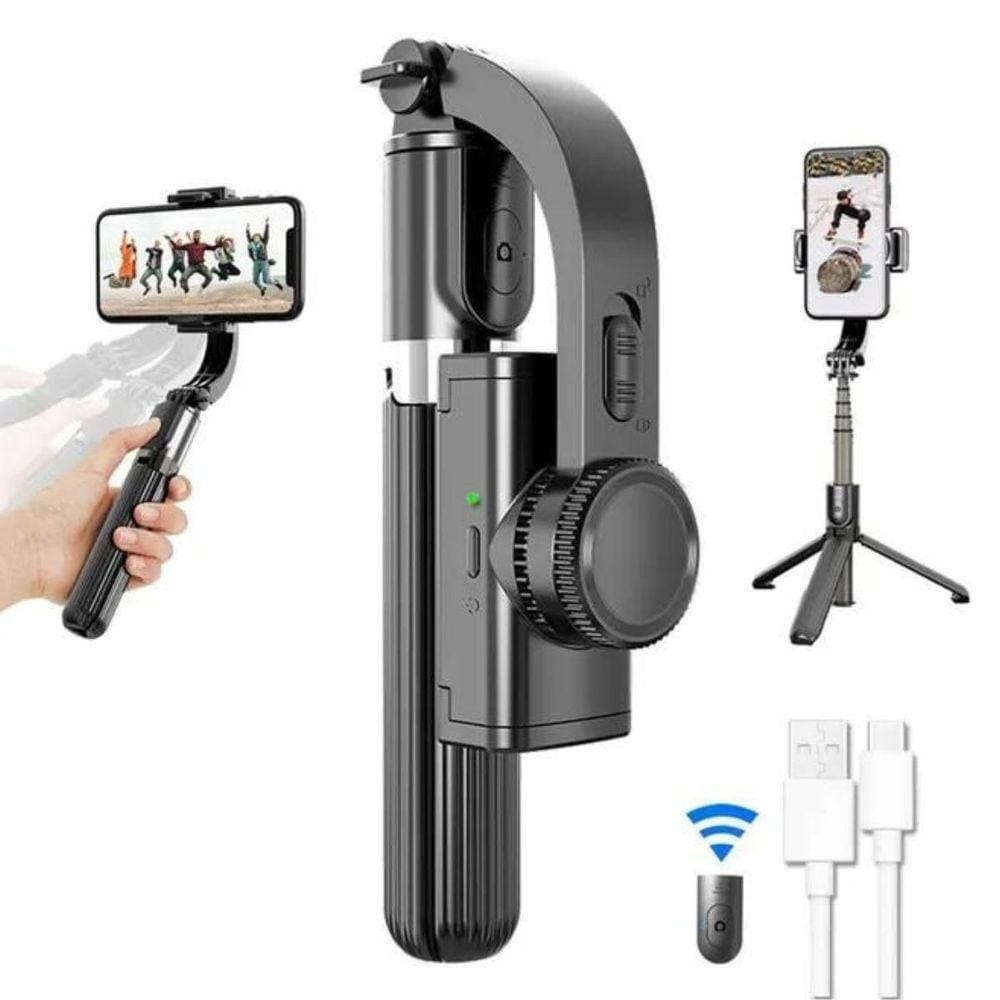 Estabilizador Gimbal L08 Smartphone Bluetooth Handheld Preto