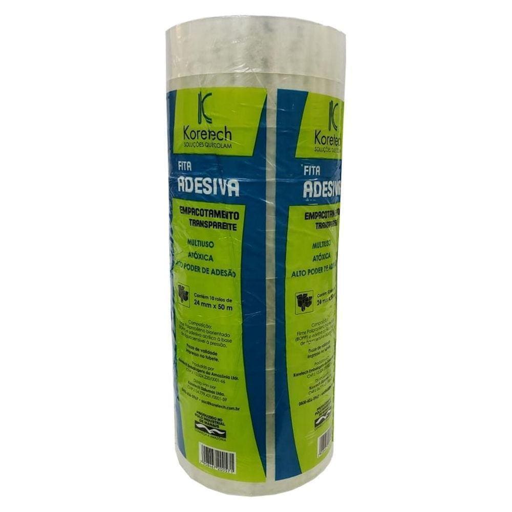 Fita Transparente 24Mm X 50 Metros Kit C/5 Rolos