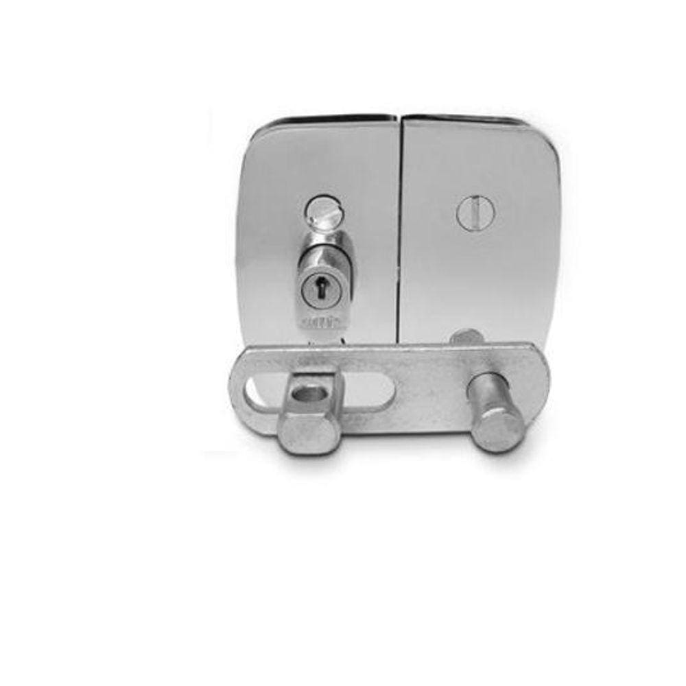 Porta Cadeado Vidro Chapa Pequena 9,0cm Cromado