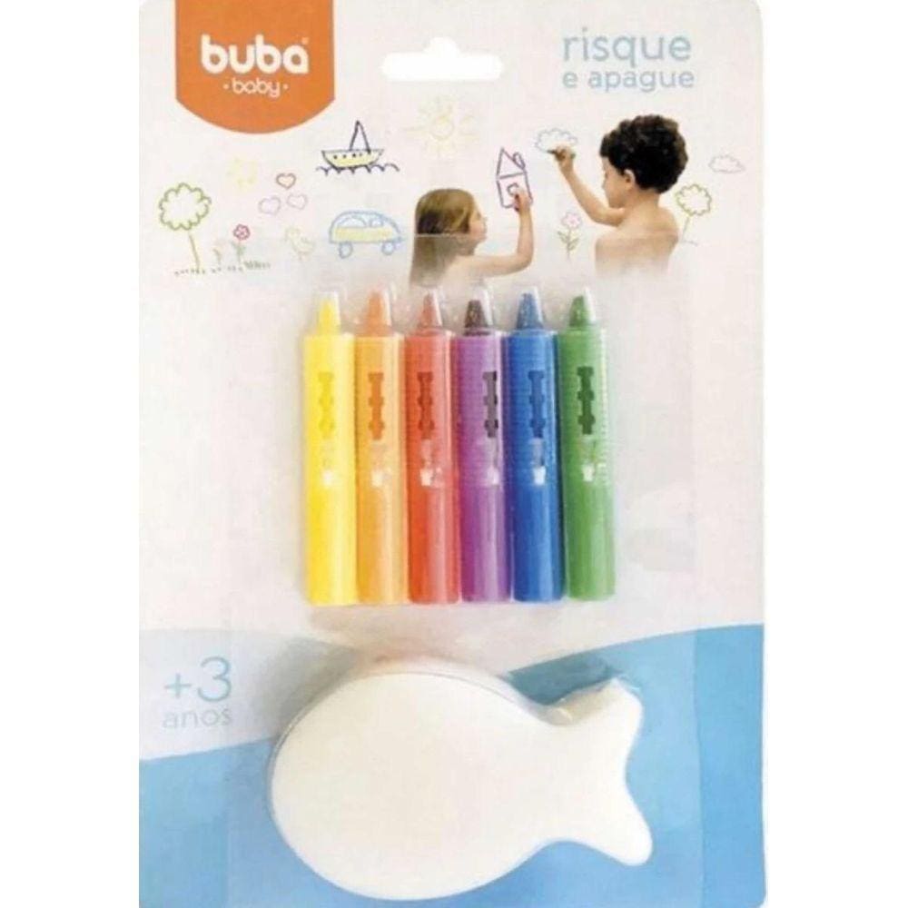 Lápis Risque E Apague Com Esponja - Colorido - Buba