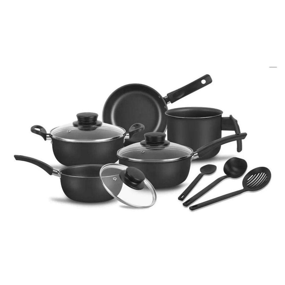 Conjunto 8 Peças Panela Elegan Preto Moderno