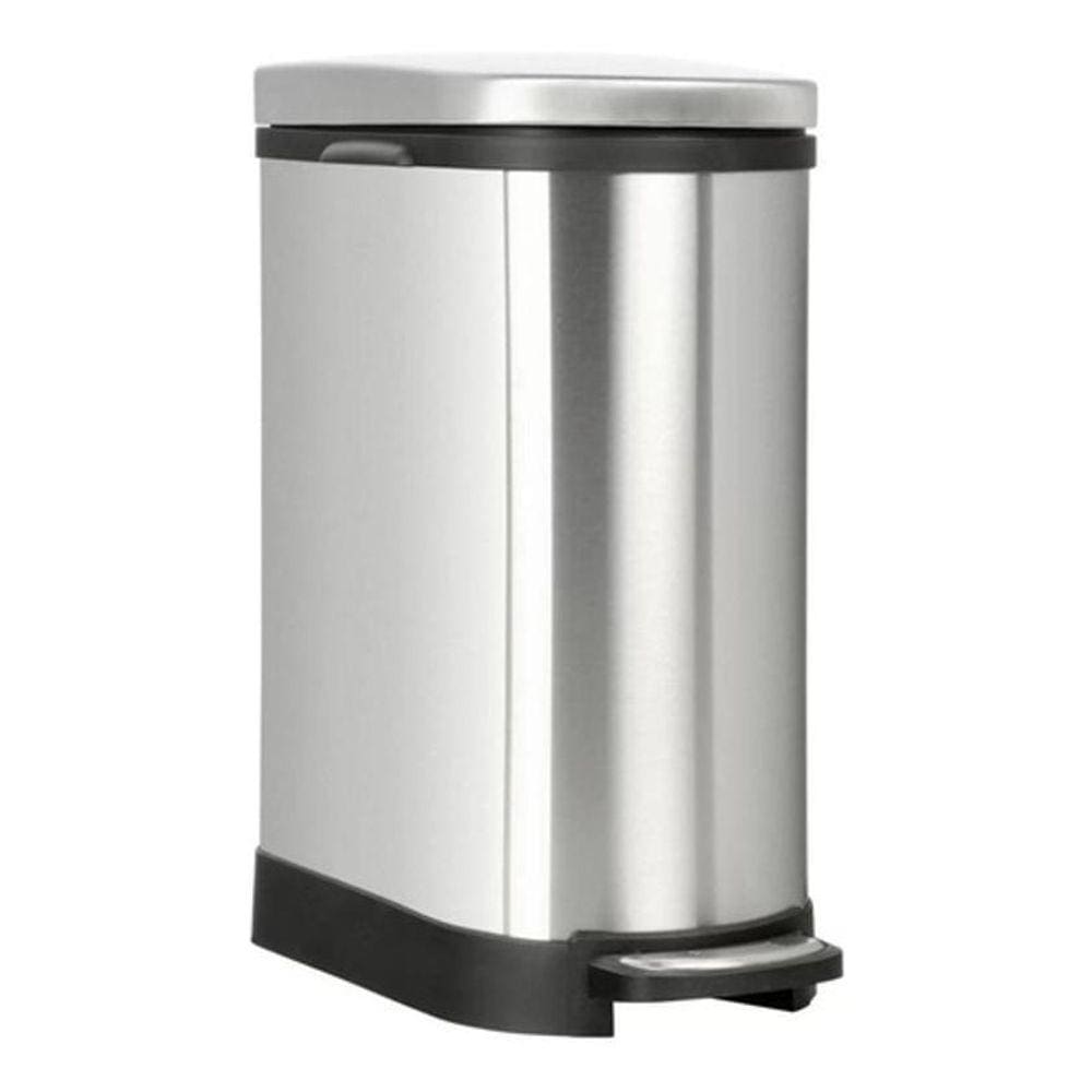 Lixeira Estreita 10 Litros Premium 41X21X31Cm - Prateado