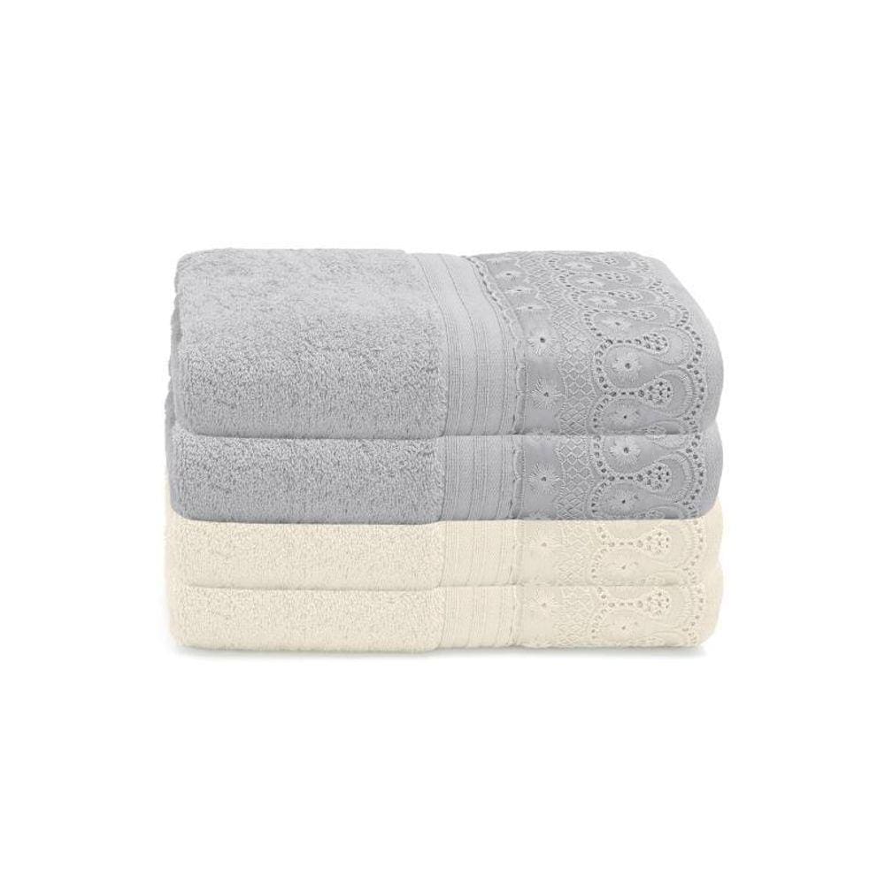 Kit Toalha De Mão Fio Egípcio Buettner 4Pç Lavabo Renascença