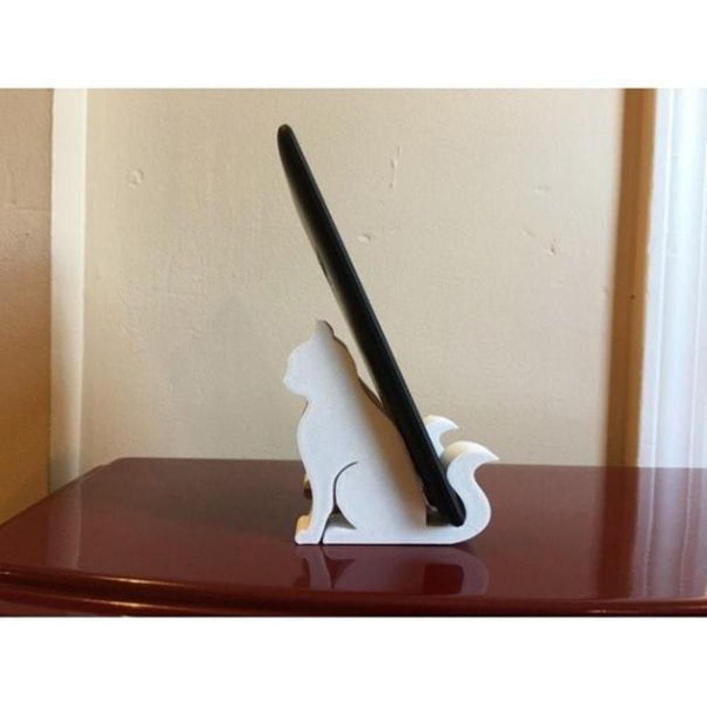 Suporte Apoio De Mesa Tablet Celular Decorativo Gato