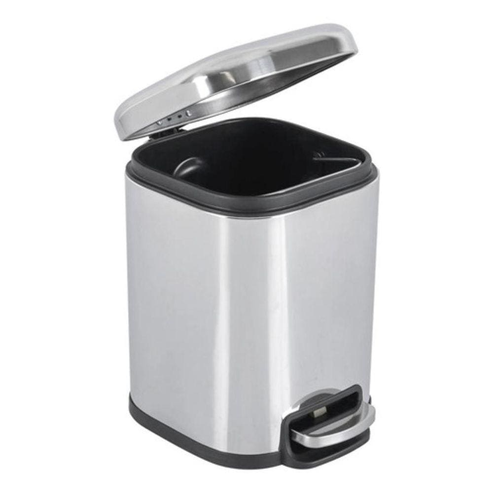 Lixeira De Banheiro - Cromada - 6 Litros - Sensea - Prateado